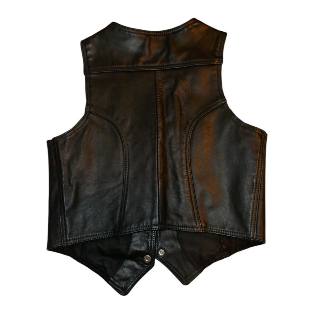 All American Rider Vintage Black Leather Vest - Picture 6 of 6